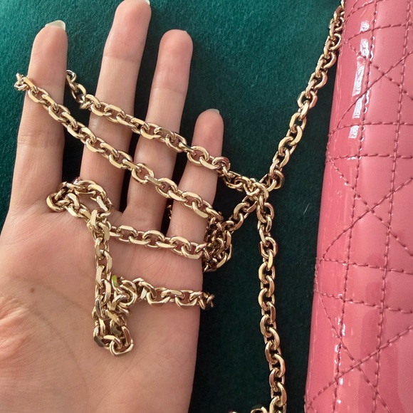Perfect Condition Christian Dior Pink Quilted Cannage Chain Bag - Picture 4 of 10